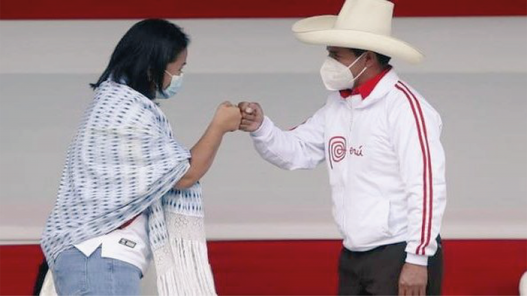 Keiko Fujimori y Pedro Castillo