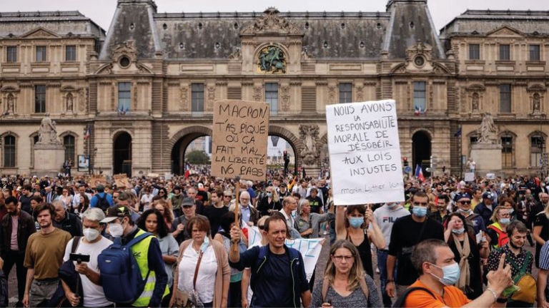Francia Protestas Vacunación