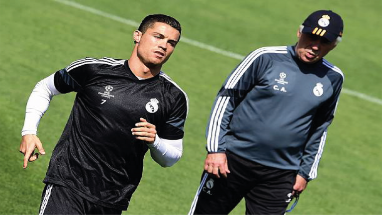 Carlo Ancelotti y Cristiano Ronaldo