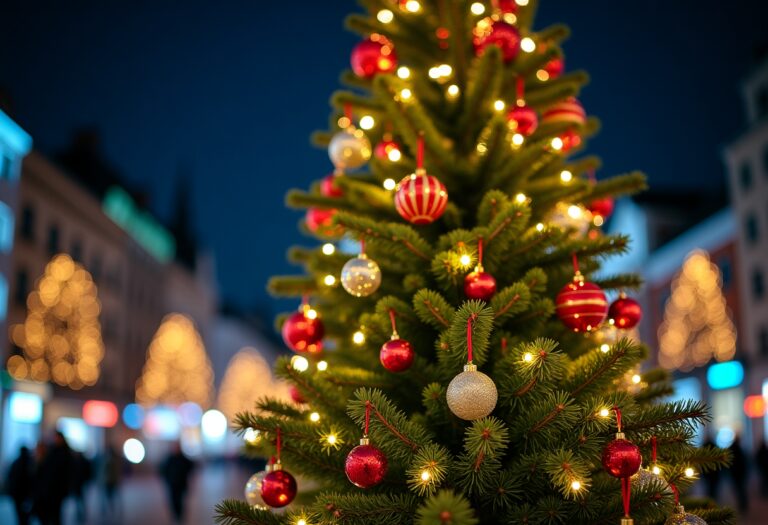 Abeto luminoso che illumina Madrid durante il Natale 2023