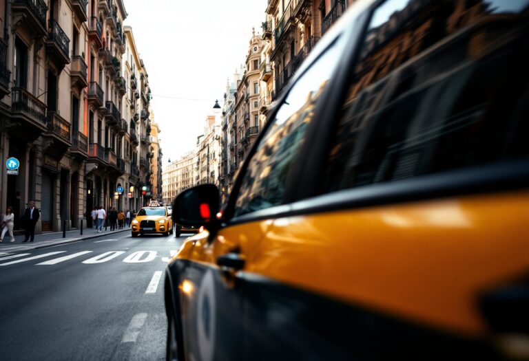 Taxi a Barcellona con aumento delle tariffe nel 2024