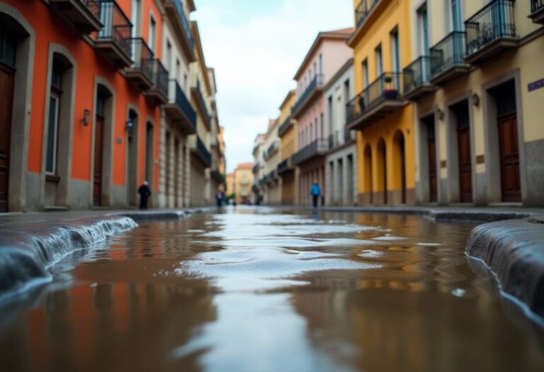 Immagine delle inondazioni a Valencia con aiuti economici