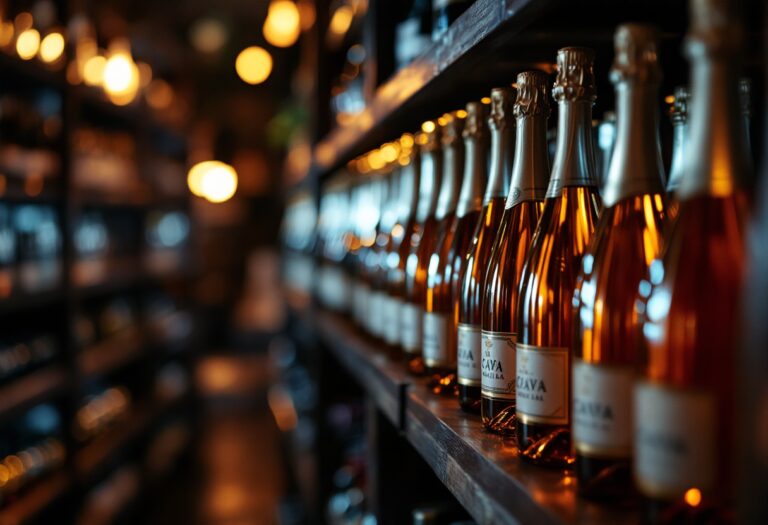 Bottiglia di Cava de Guarda Superior in un ambiente elegante