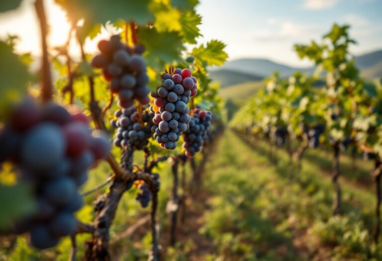 Immagine di un vigneto sostenibile per la produzione di cava