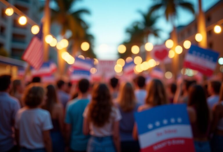 Seguaci di Trump festeggiano la notte elettorale a Palm Beach
