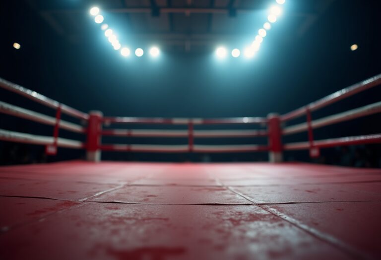 Jake Paul celebra la vittoria su Mike Tyson nel ring