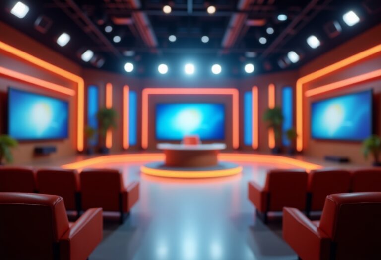 María Patiño in studio televisivo, assente per un raffreddore