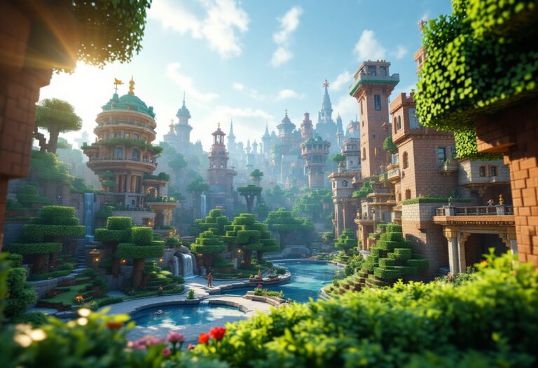 Parque temático inspirado en Minecraft con atracciones