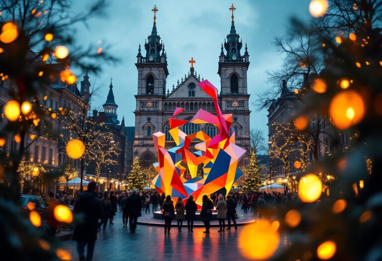 Pesebre tradizionale a Barcellona con elementi moderni