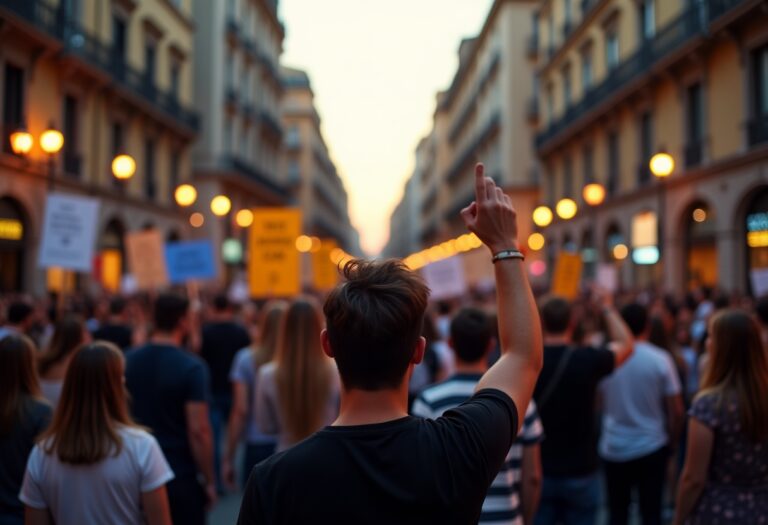 Manifestantes en Valencia protestan por la DANA