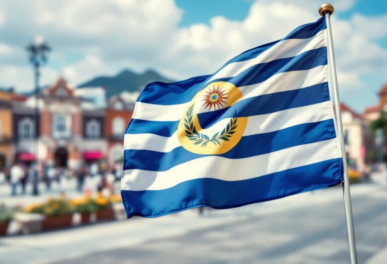 Yamandú Orsi durante un discorso politico in Uruguay