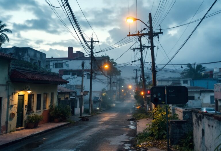 Immagine di un blackout che colpisce Puerto Rico