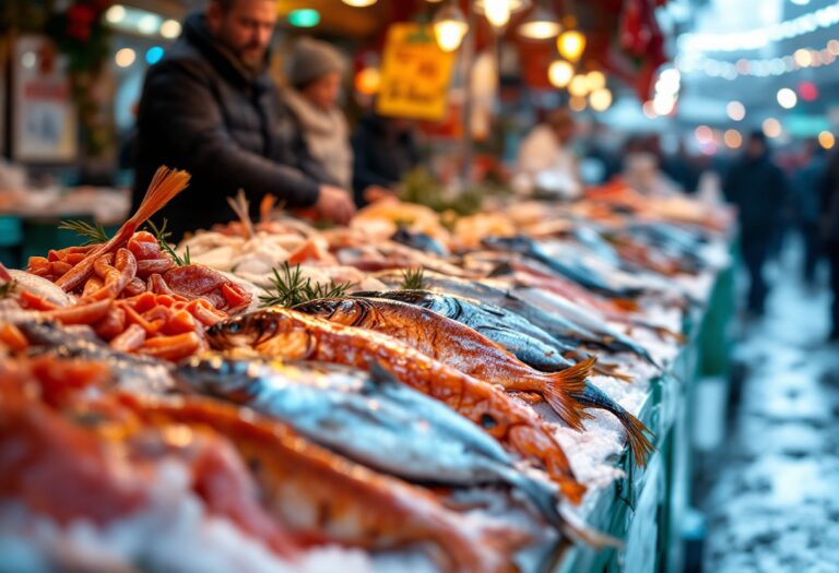 Aumento dei prezzi di pesce e frutti di mare per Natale