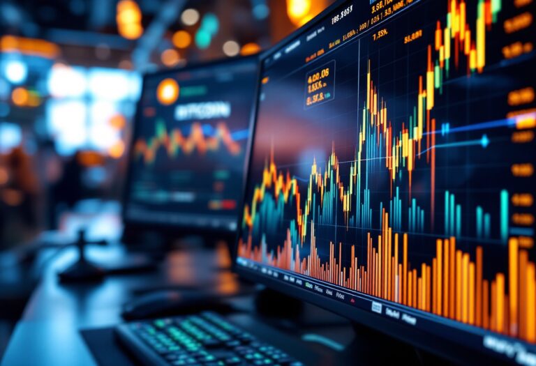 Gráfico del aumento del precio del Bitcoin a 100.000 dólares