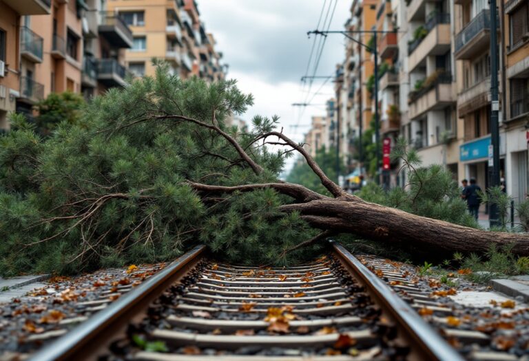 Pasajeros atrapados en un tren debido a fuertes vientos en Cataluña