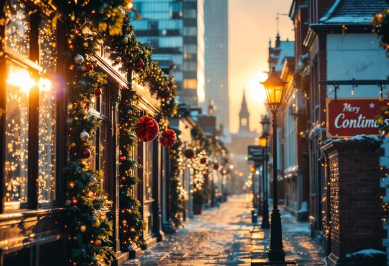 Navidad cálida en el Reino Unido con decoraciones festivas