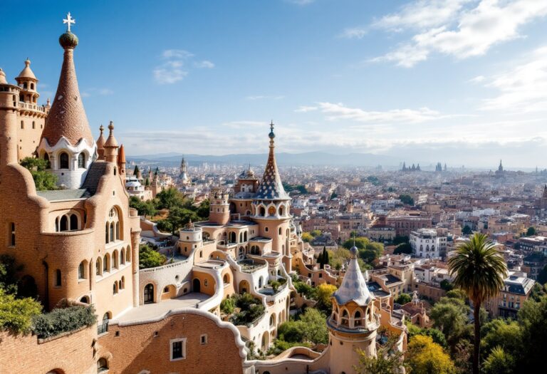 Vista della Colonia Güell, esempio di architettura modernista