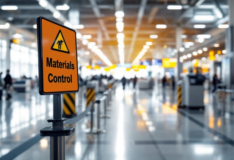 Immagine del aeroporto di Barajas con bulto radiactivo