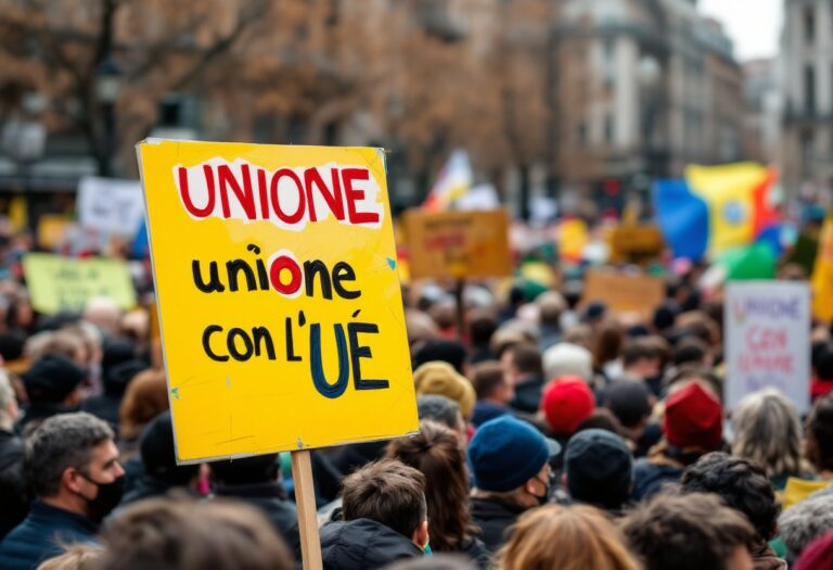 Manifestantes en Georgia exigen integración europea