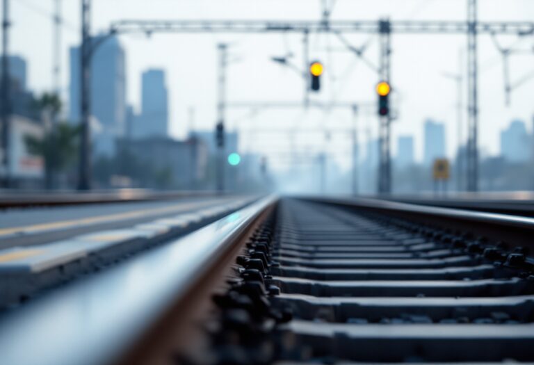 Treno Rodalíes di Renfe in attesa a causa di ritardi