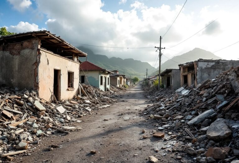 Immagine dei danni causati dal terremoto a Vanuatu