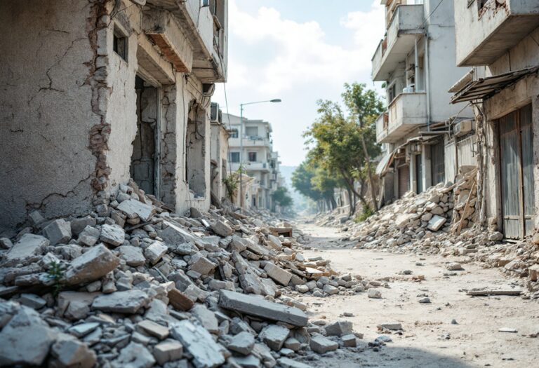 Immagine del terremoto a Vanuatu con danni visibili