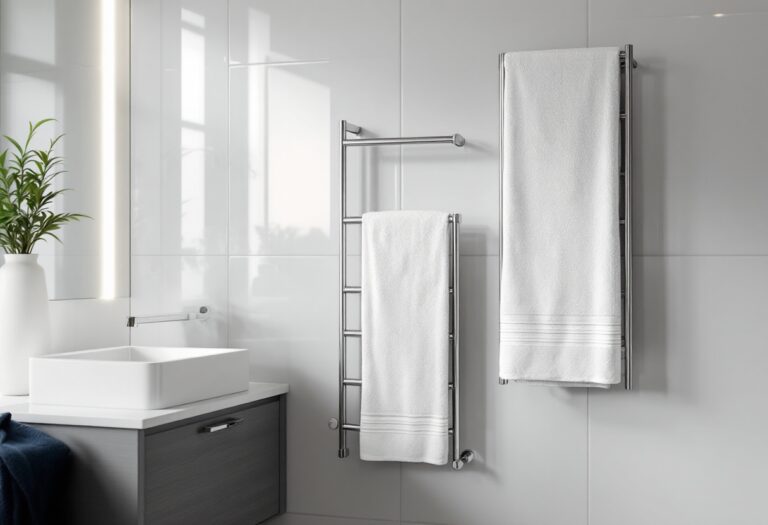 Toallero eléctrico Solac Tromsø en un baño moderno