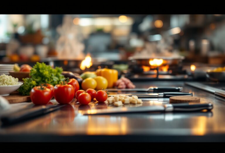 Chef al lavoro in un ristorante stellato Michelin