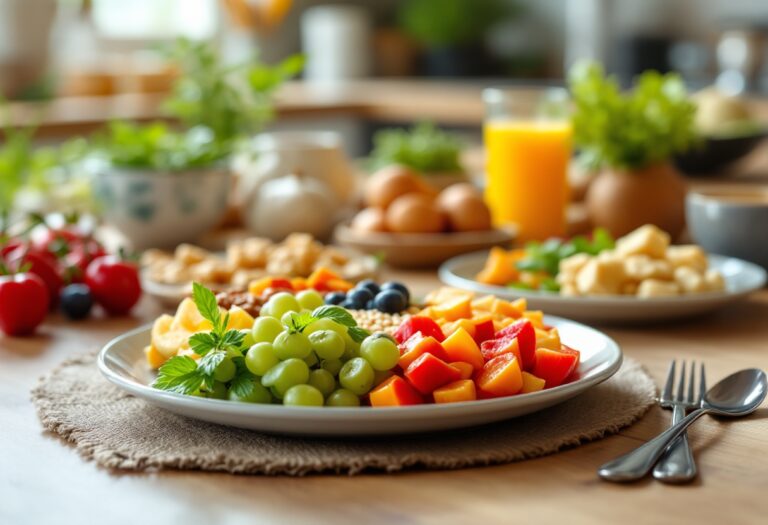 Desayuno saludable con alimentos que controlan la presión arterial
