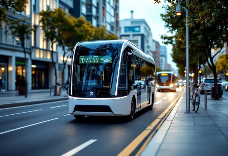 Autobús urbano autónomo en Madrid durante un test