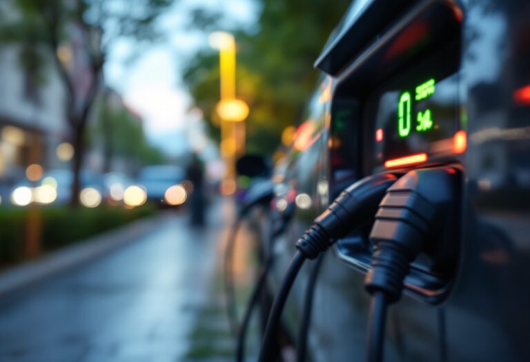 Coche eléctrico moderno en una carretera spagnola