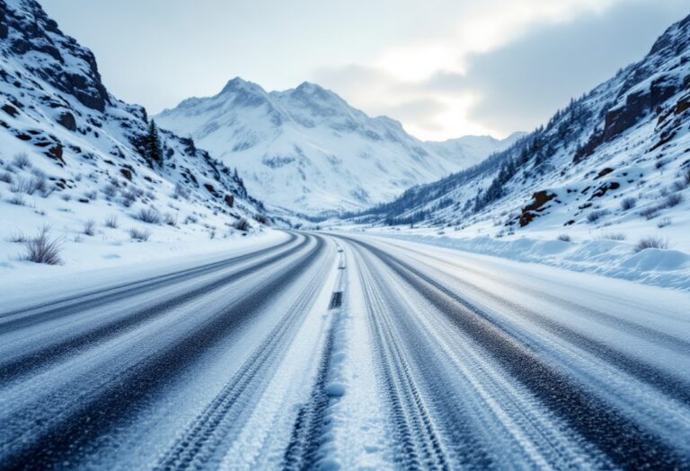 Conducir con precaución en carreteras cubiertas de hielo