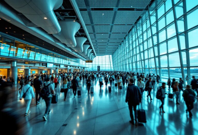 Vista panoramica del aeropuerto de Barcelona en expansión