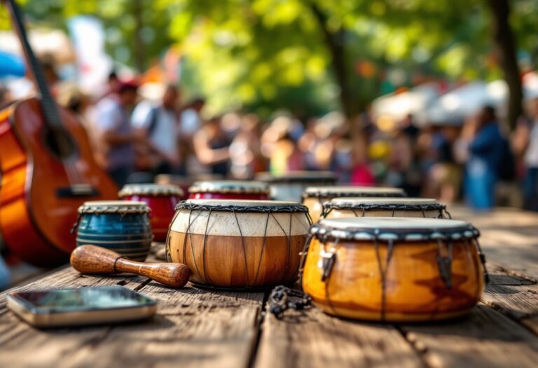 Un giovane giapponese suona uno strumento musicale in Spagna