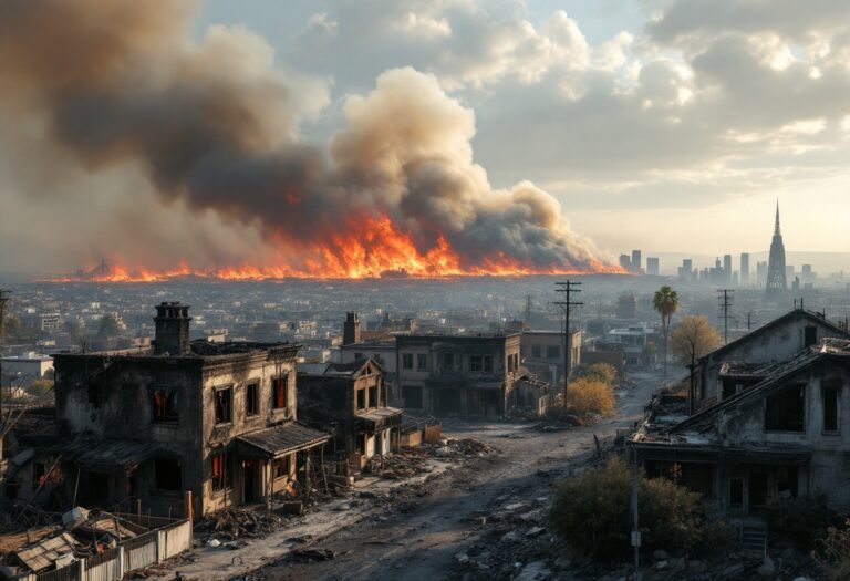 Immagine di incendi devastatori in California