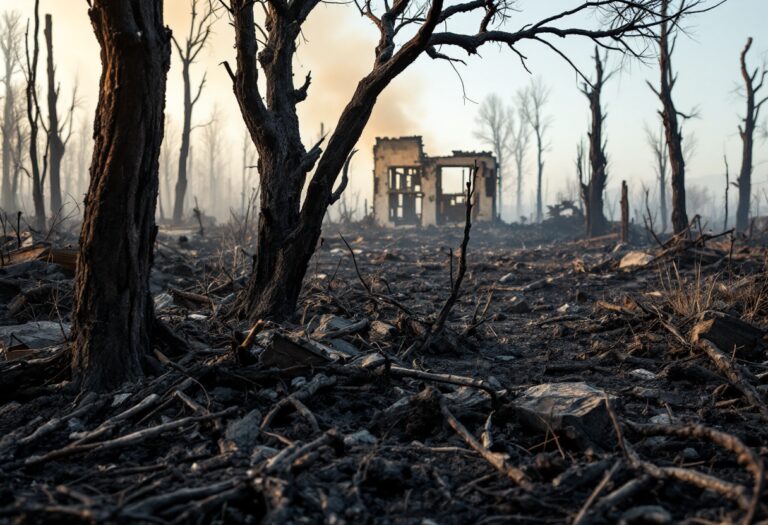Immagine degli incendi in California che colpiscono celebrità