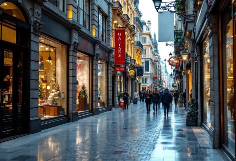 Vista della Rambla Catalunya con negozi e ristoranti