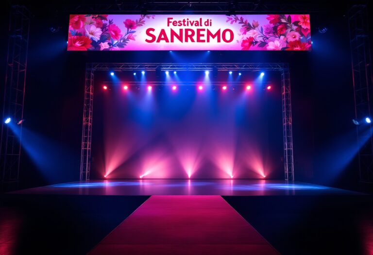 Amadeus durante la conduzione del Festival di Sanremo