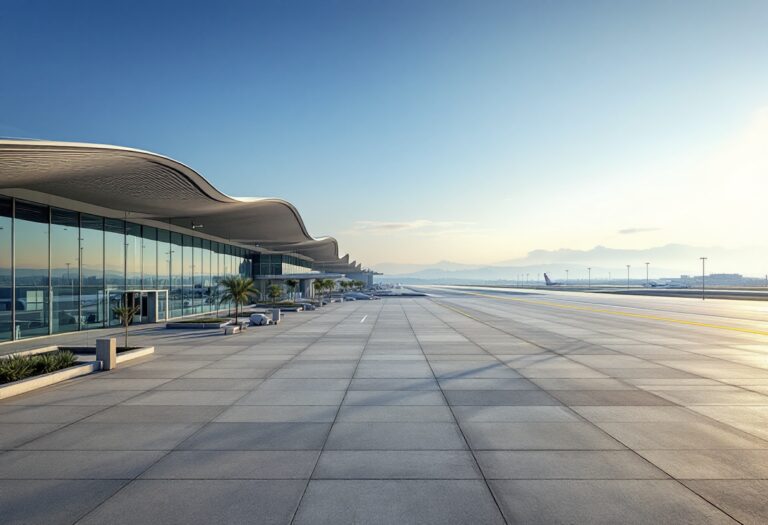 Vista aerea dell'aeroporto di El Prat in espansione