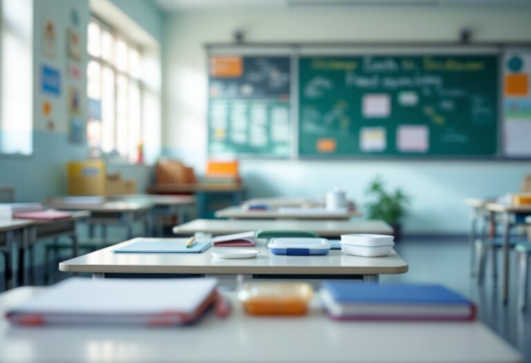 Bambini con allergie alimentari in una scuola