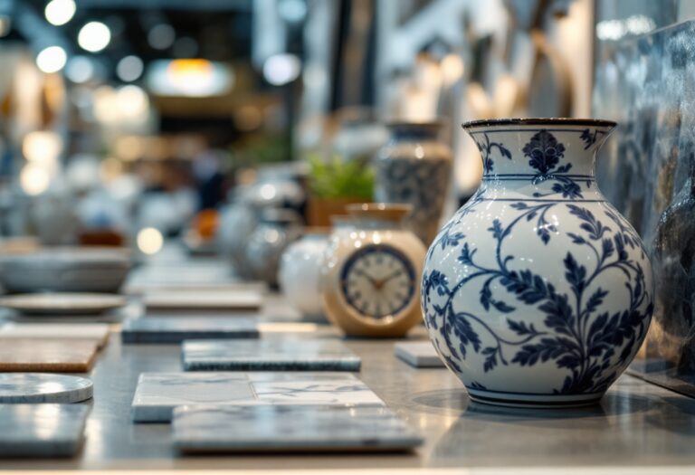 Immagine della fiera Cevisama 2025 con ceramiche esposte