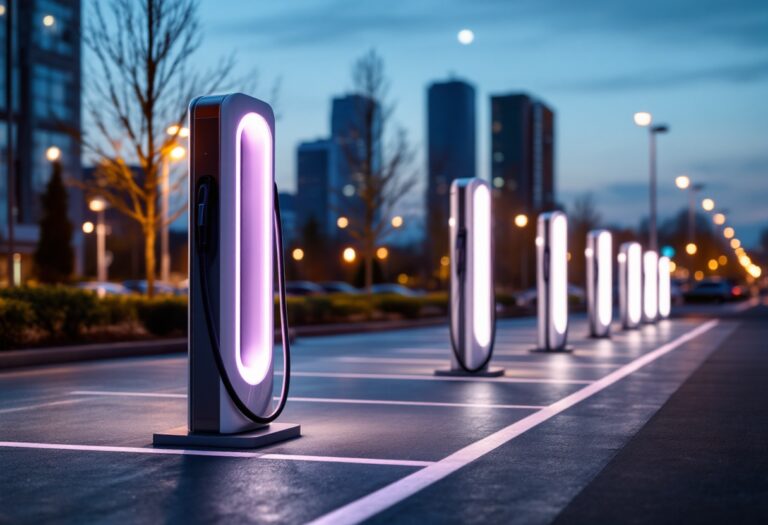 Coche eléctrico moderno en una carretera española