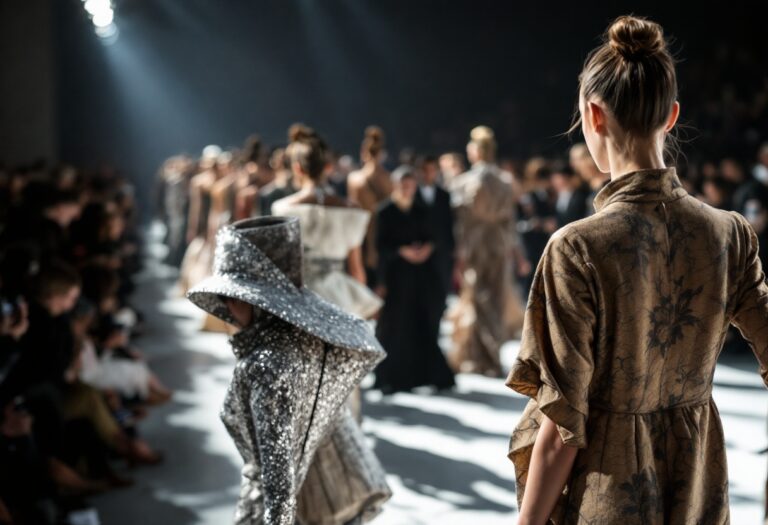 Modelli in passerella con abiti Roberto Cavalli a Milano
