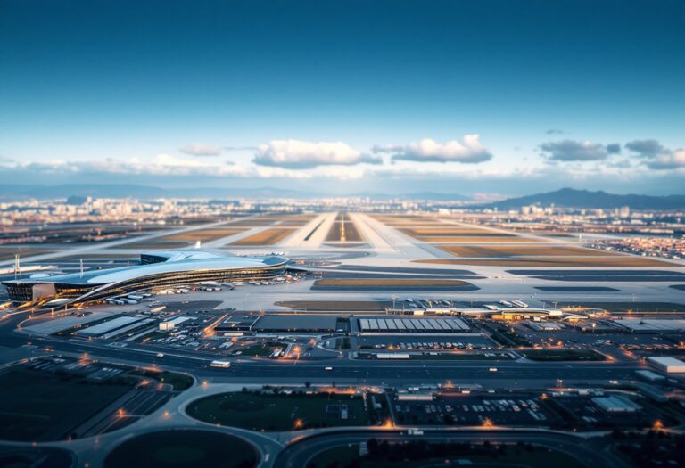Vista aerea del aeropuerto de Barcelona en expansión