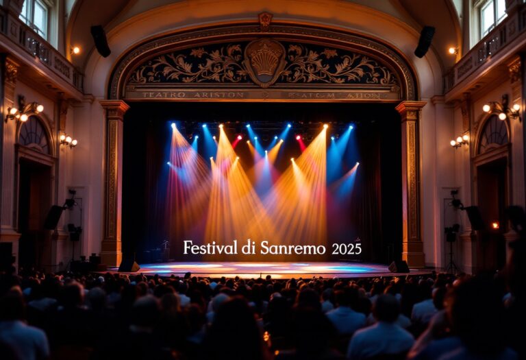 Ex alumnos de Amici actuando en el Festival de Sanremo 2025