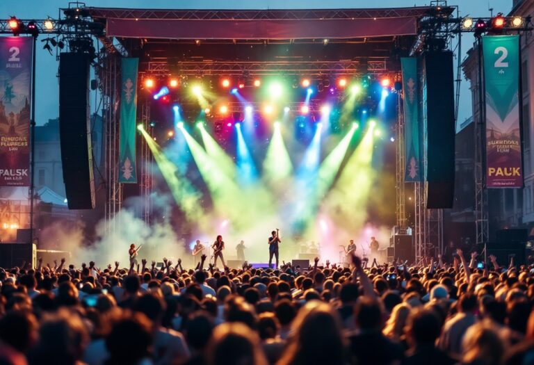 Immagine del festival di San Remo 2025 con artisti sul palco