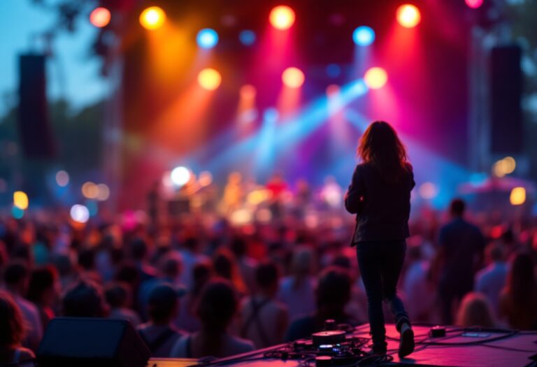 Immagine del festival di Sanremo con artisti sul palco