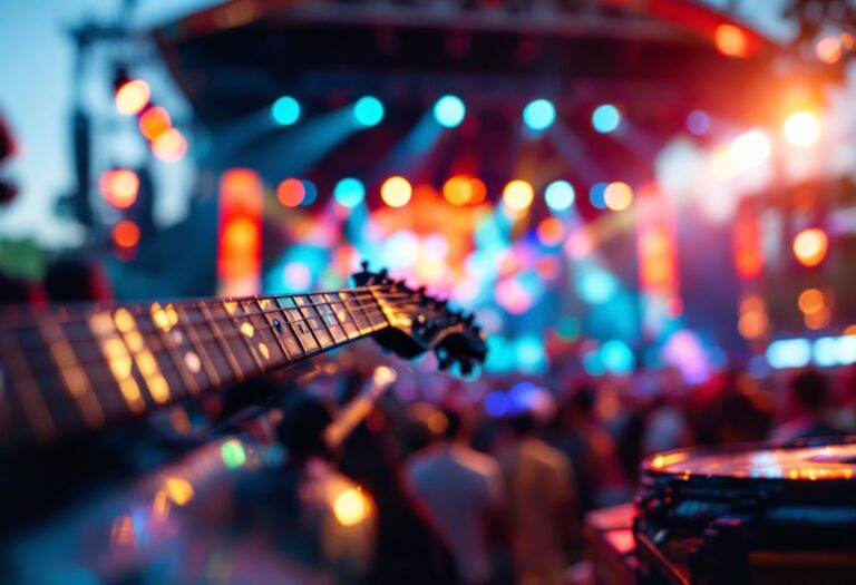 Immagine del festival di Sanremo con artisti sul palco