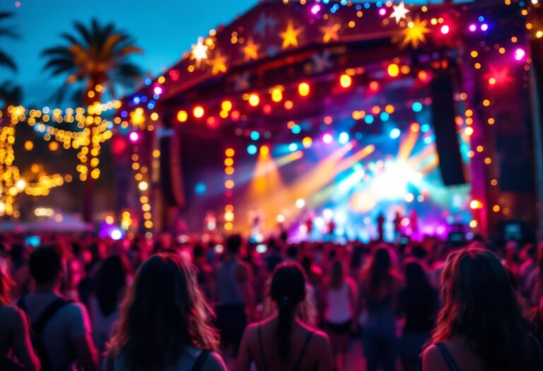 Immagine del festival di Sanremo con artisti sul palco
