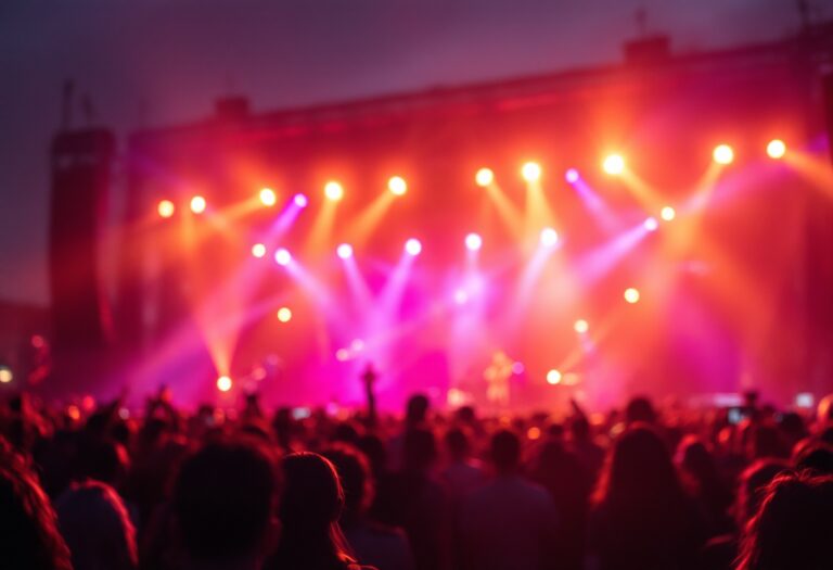 Immagine del festival di Sanremo con artisti sul palco